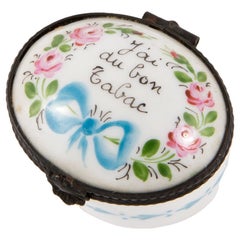 Vintage Porcelain J Ai Du Bon Tabac Tobacco Box