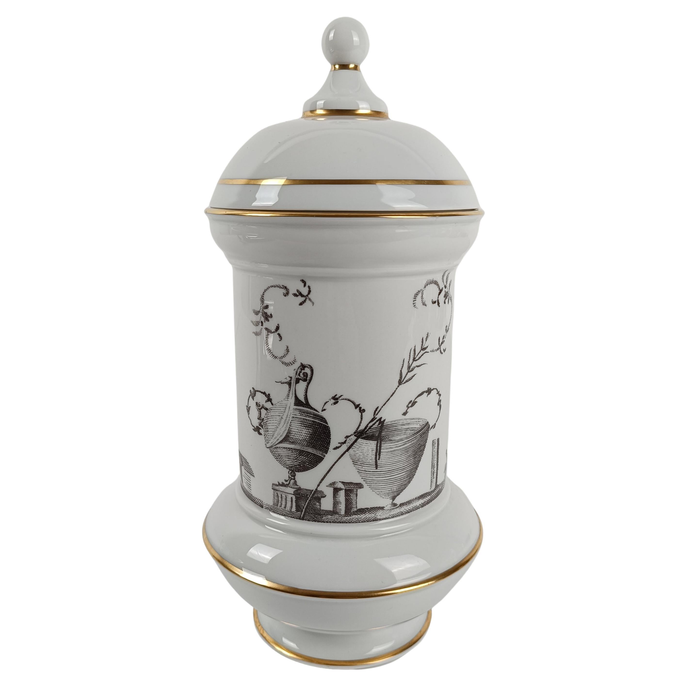 Porcelain Jar with Decoration Inspired by Fabius von Gugel’s Pompeii Lithographs For Sale