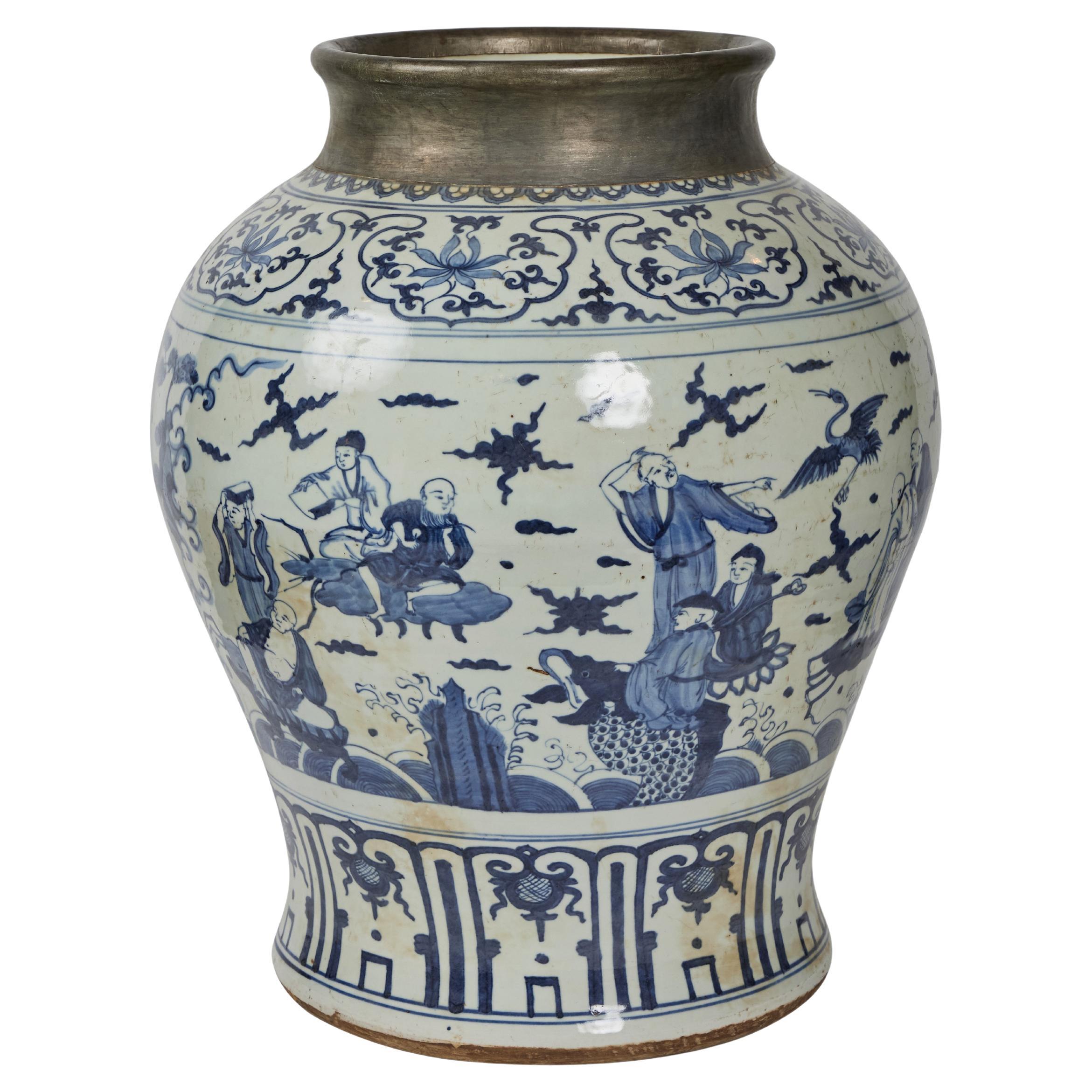Porcelain Jar Yuan Dynasty-Style  For Sale