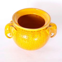 Porcelain Jardiniere with Elephants and a Yellow Glaze