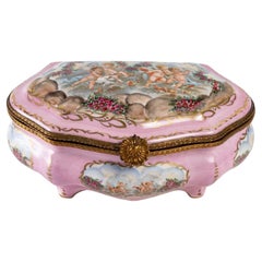 Antique Porcelain Jewellery Box in the Sèvres Style