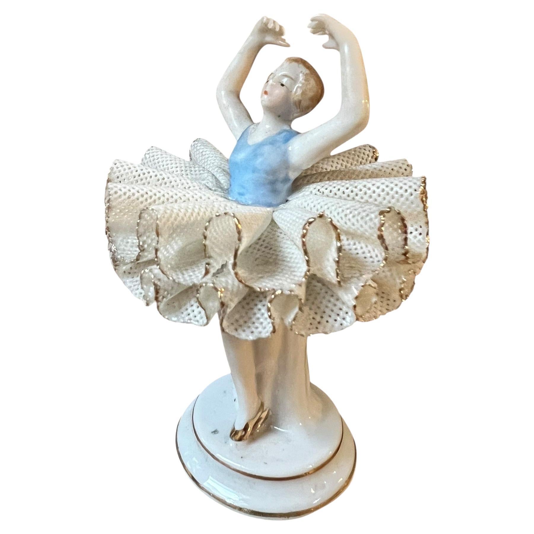 Figura de bailarina de porcelana "encaje" - Sitzendorf, Turingia, hacia 1920 en venta