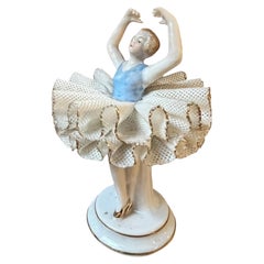 Porcelain "lace" dancer figurine — Sitzendorf, Thuringia, circa 1920