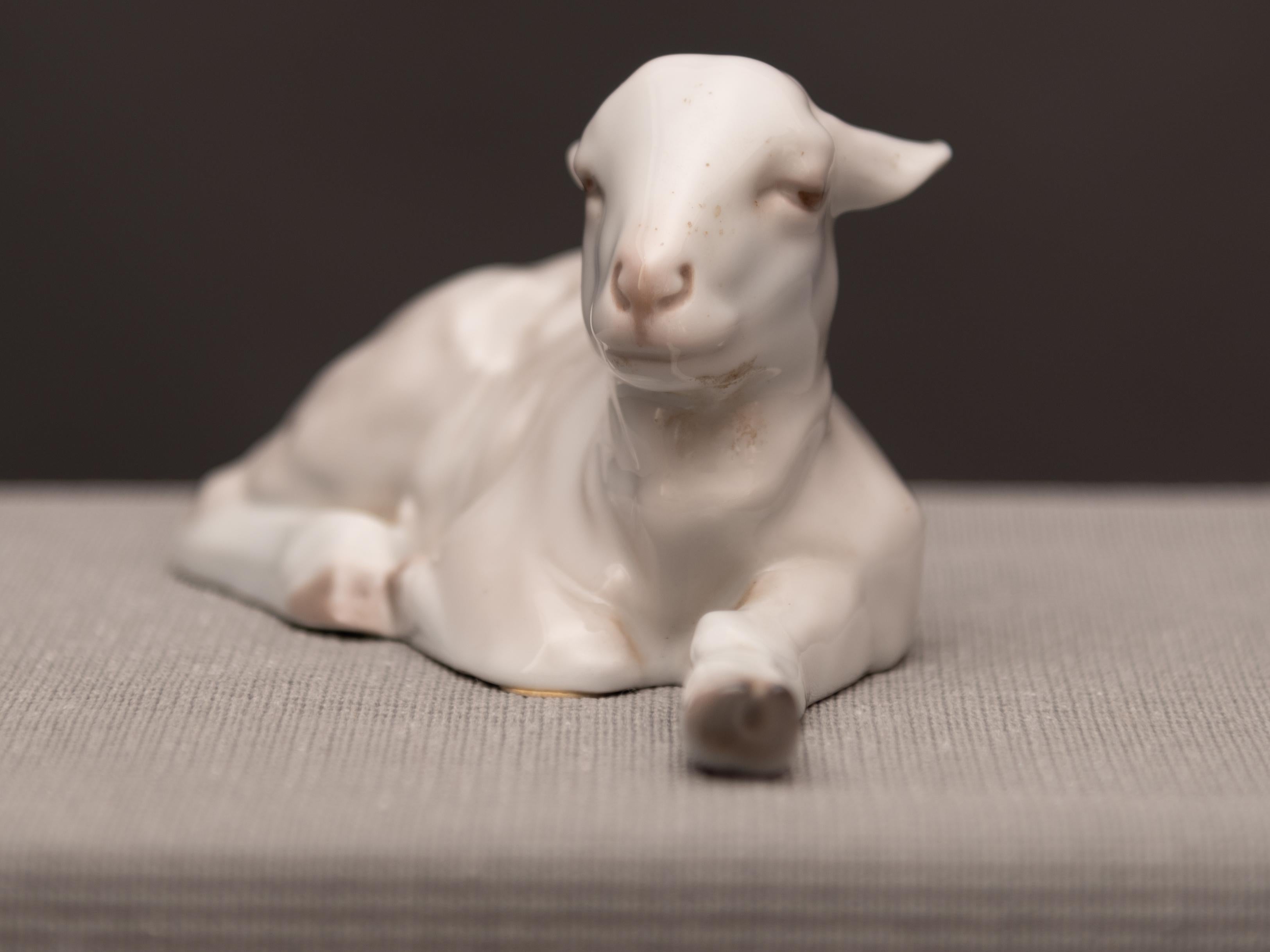 porcelain lamb figurine