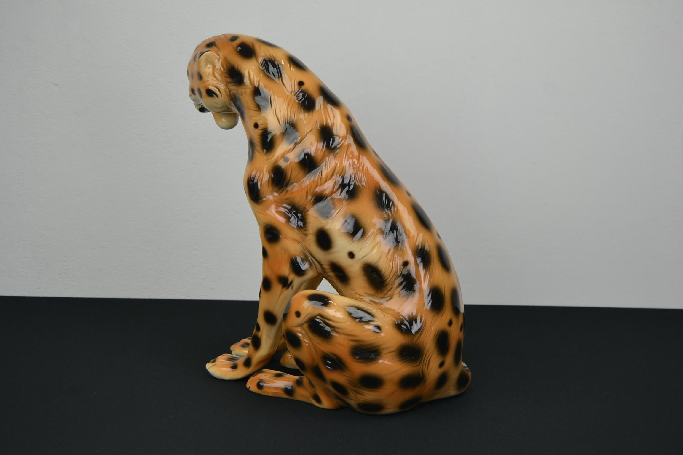 Porcelain Leopard Sculpture, 1970s, Italy 4
