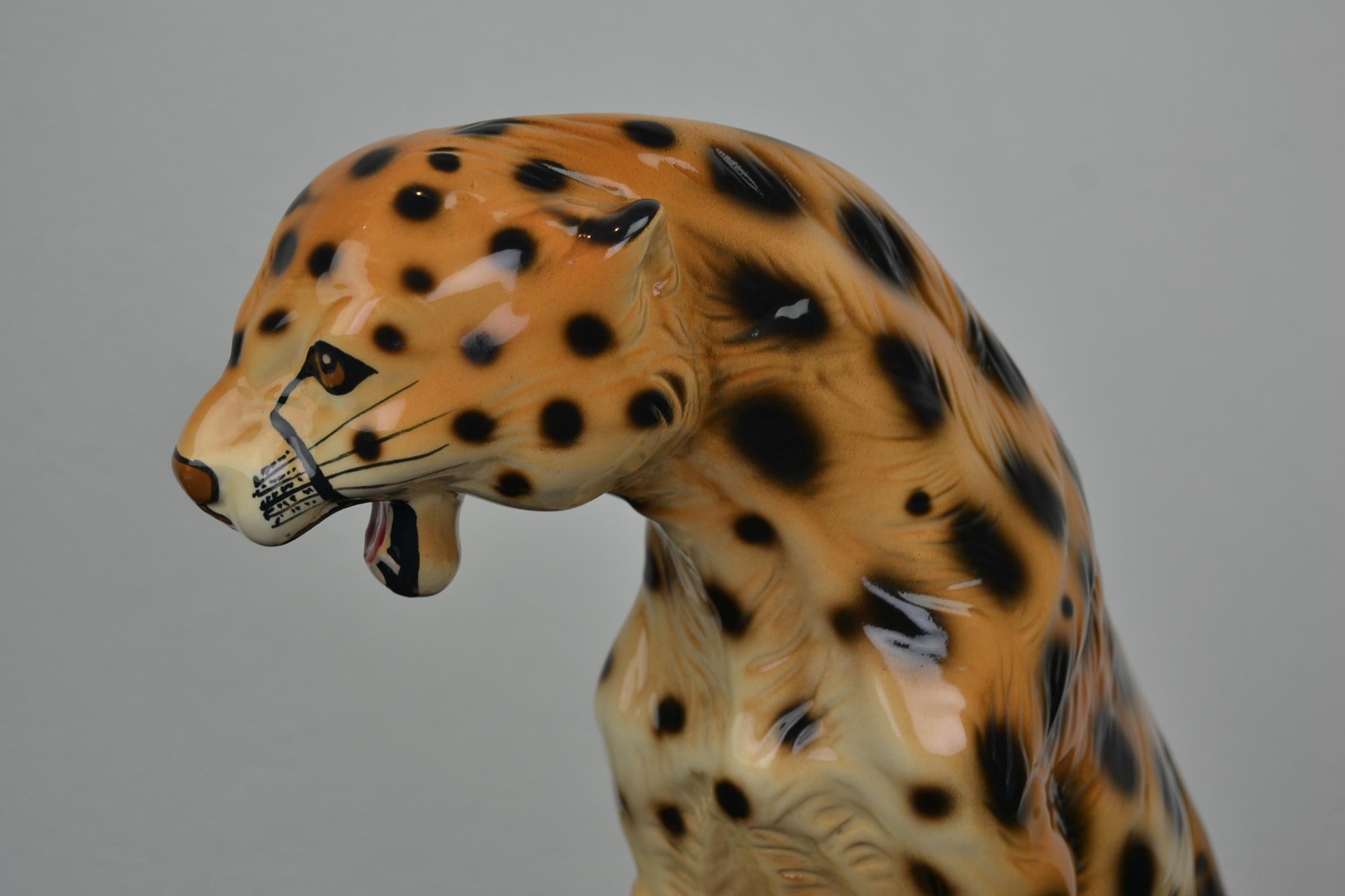 Porcelain Leopard Sculpture, 1970s, Italy 8