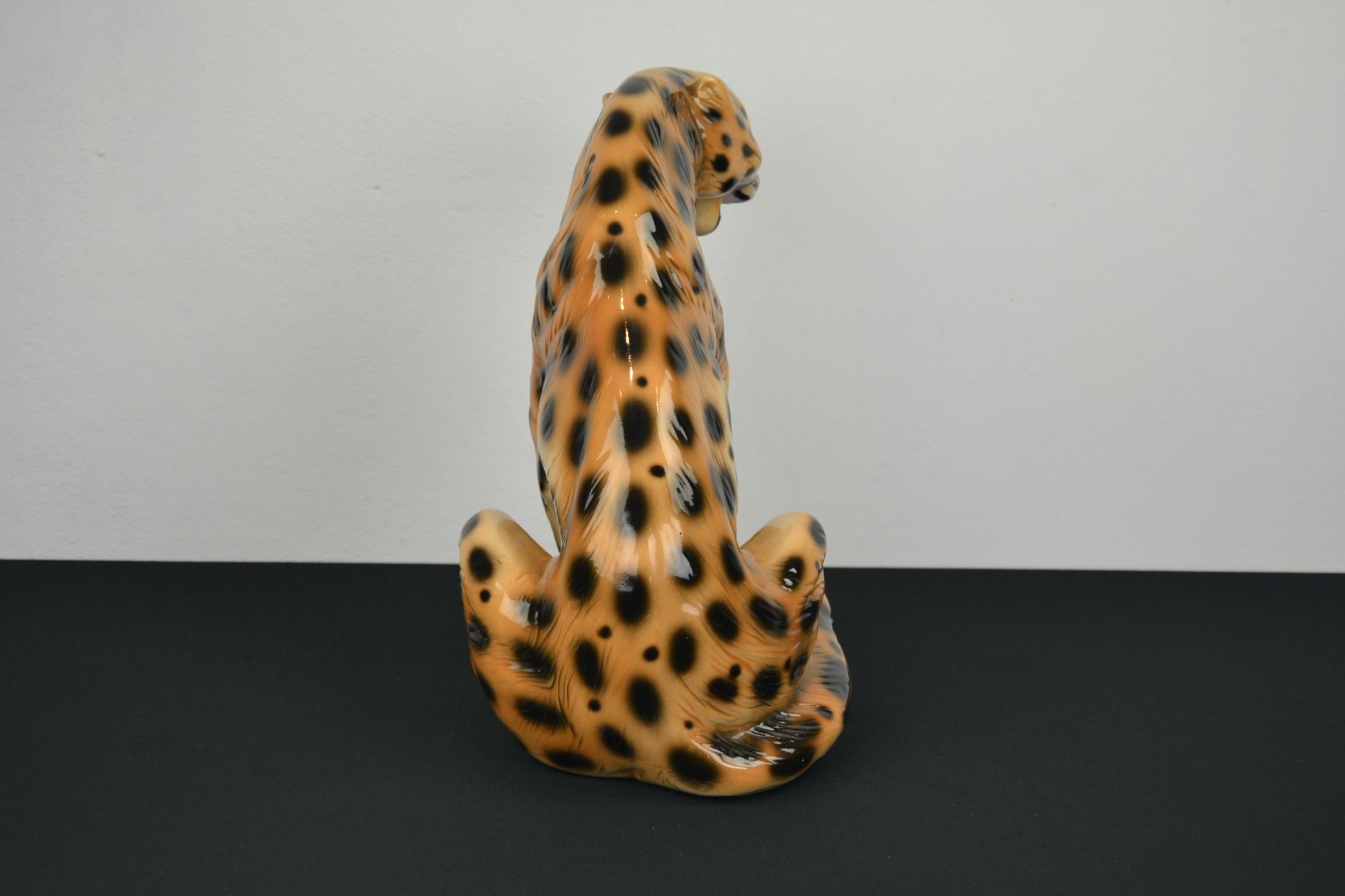 Porcelain Leopard Sculpture, 1970s, Italy 1