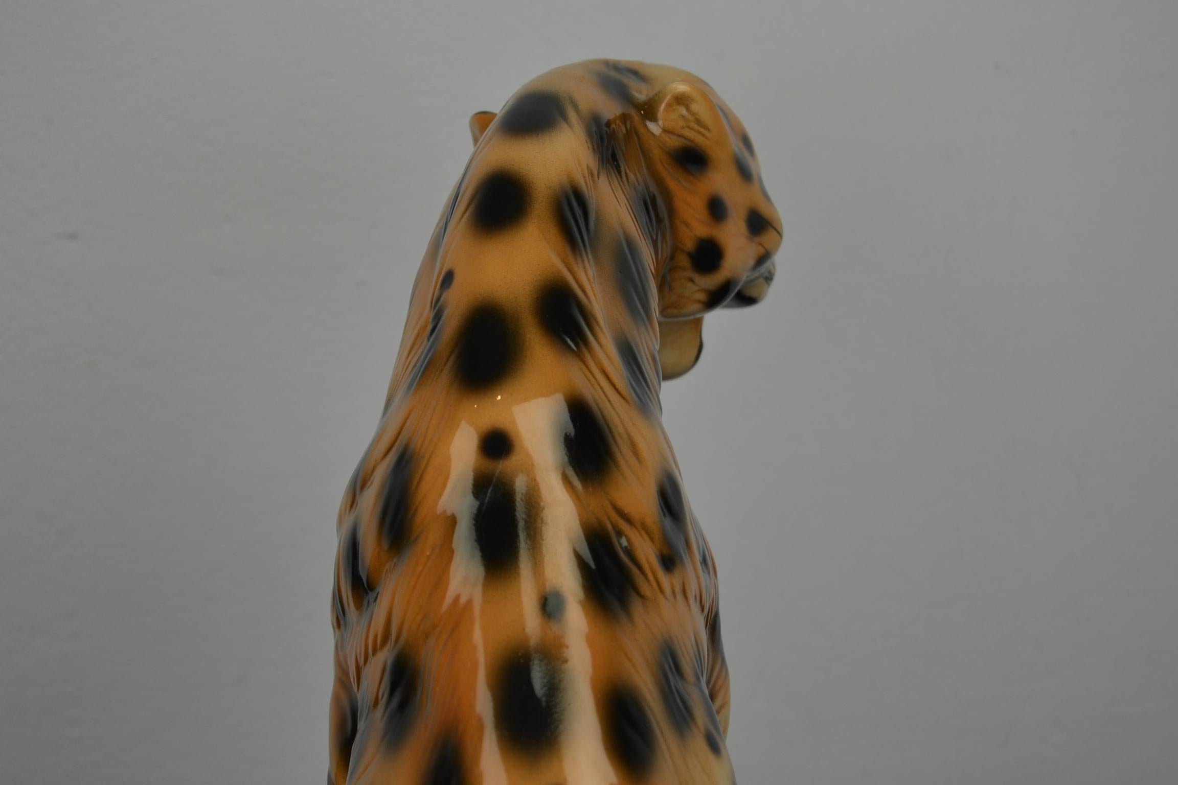 Porcelain Leopard Sculpture, 1970s, Italy 2