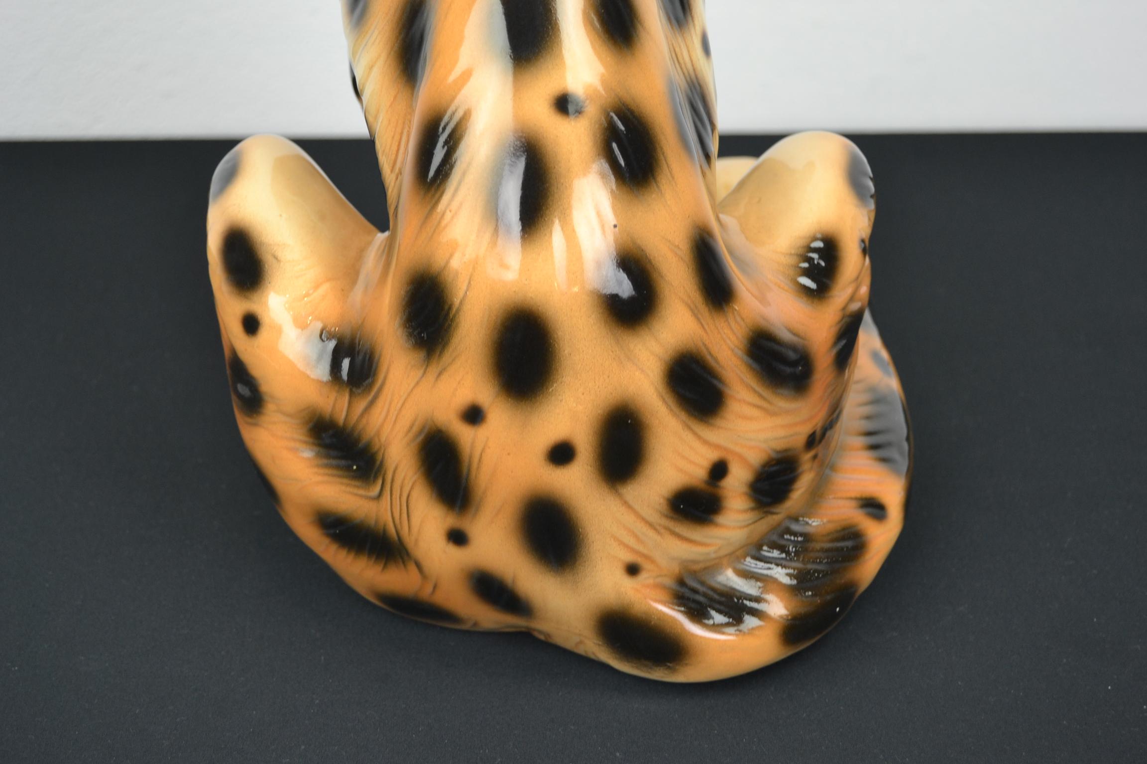 Porcelain Leopard Sculpture, 1970s, Italy 3