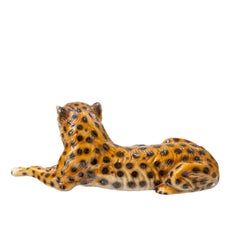 Porcelain Leopard Sculpture , Italy, 1970.