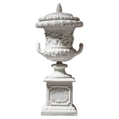 Porcelain Lidded Krater Vase in the Antique Style, Germany, 20th Century