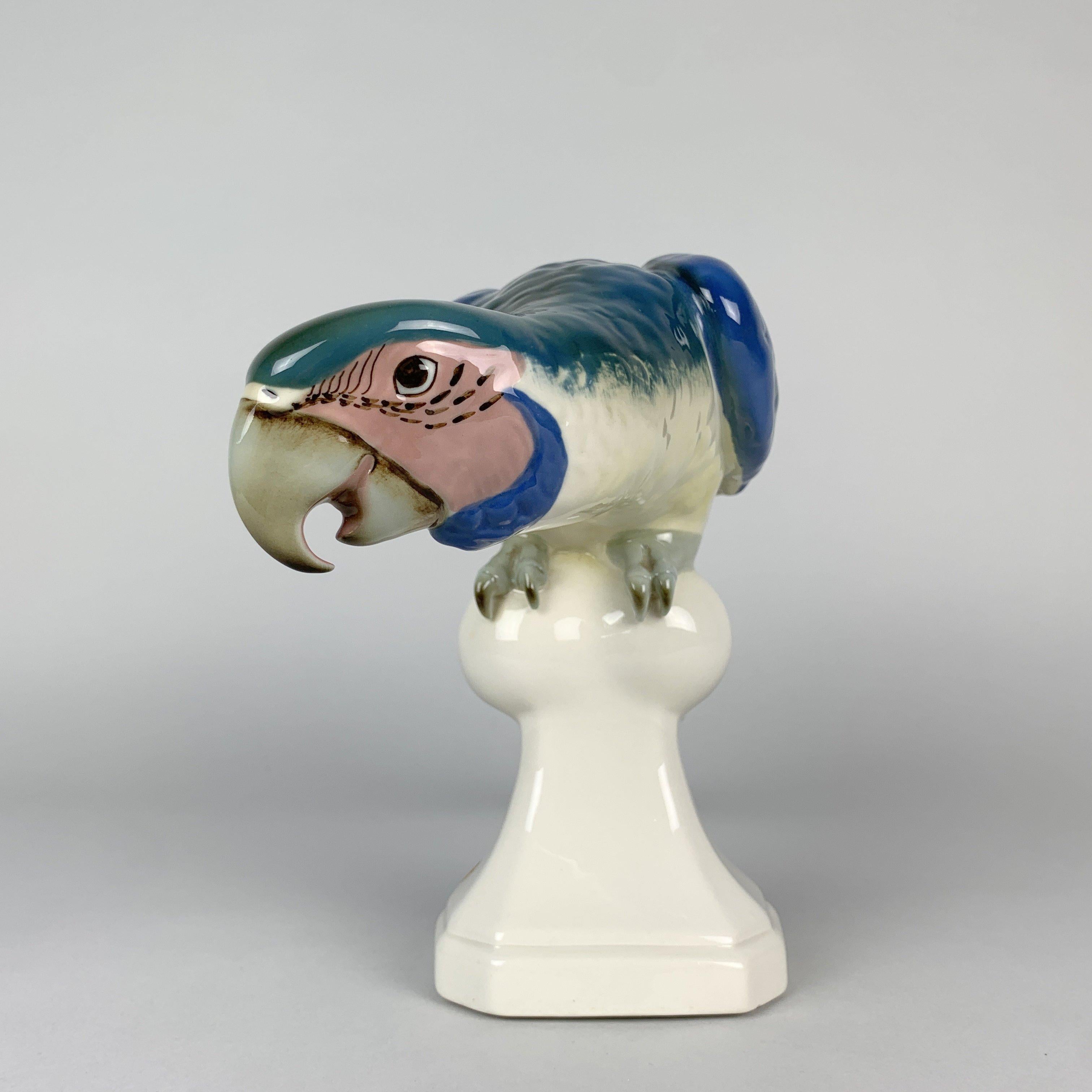 Mid-20th Century Porcelain Midcentury Royal Dux Macaw Parrot, Czechoslovakia, 1960's