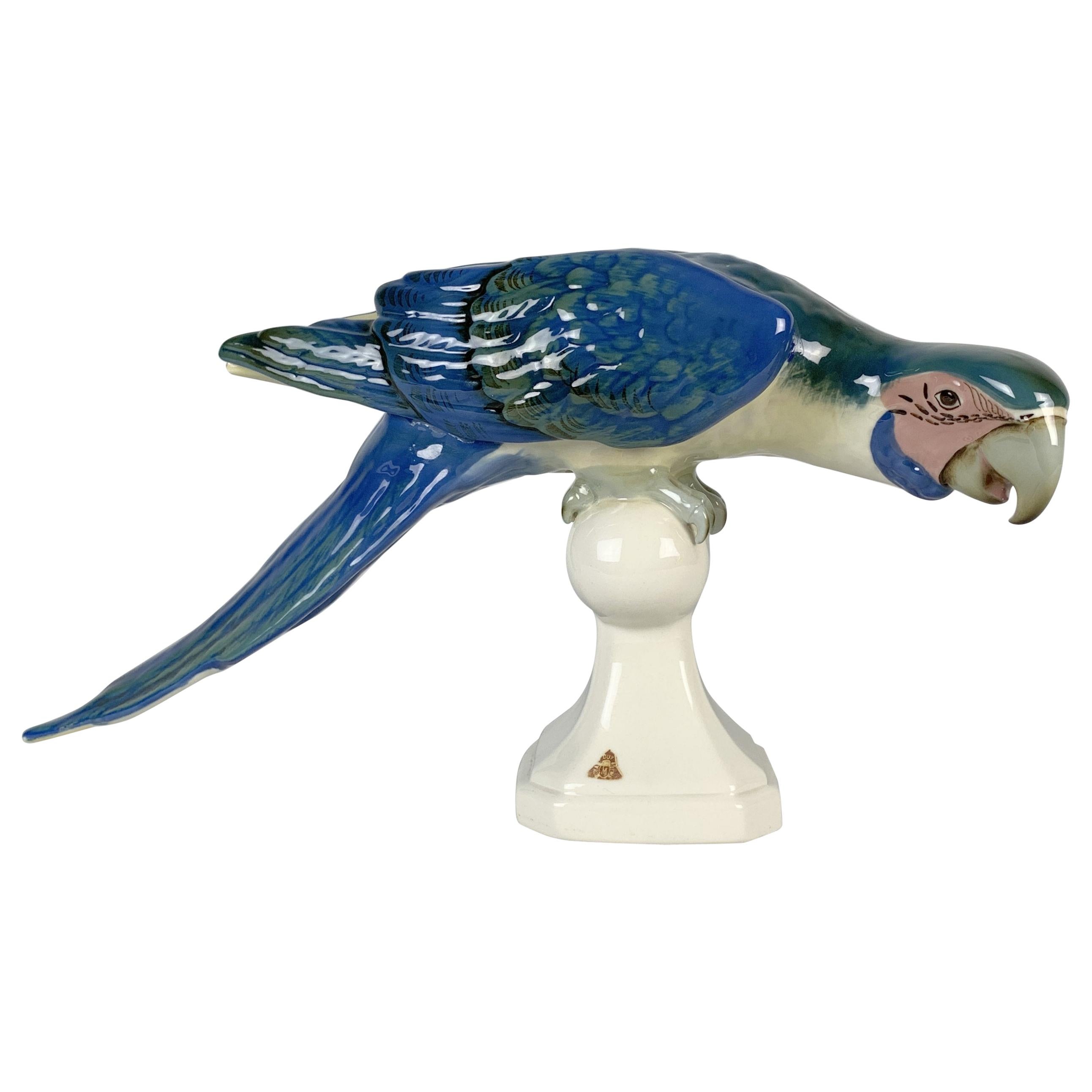 Porcelain Midcentury Royal Dux Macaw Parrot, Czechoslovakia, 1960's