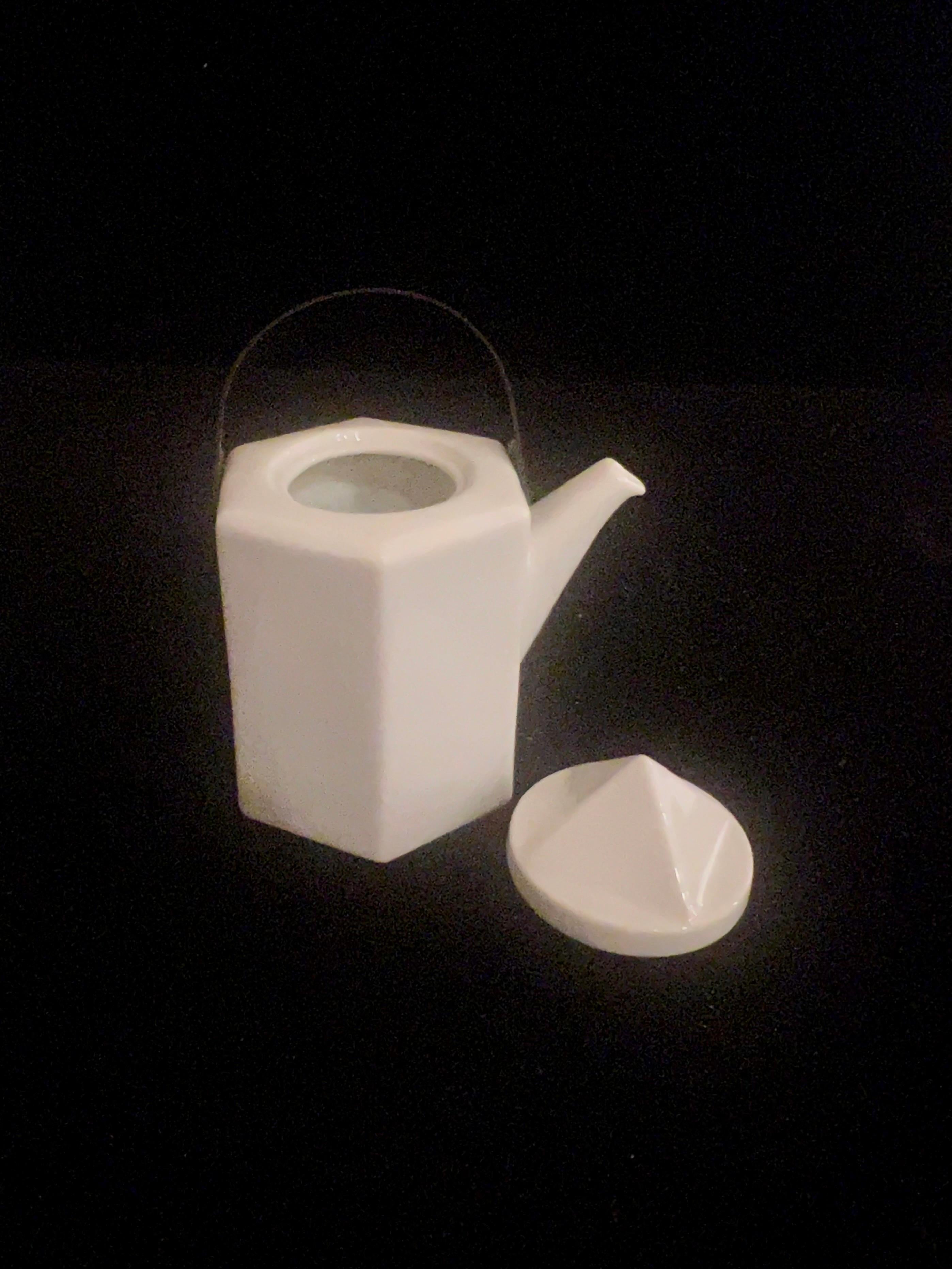 Post-Modern Porcelain Mini Tea Pot by Barbara Brenner for Rosenthal Collectible Mini Series For Sale