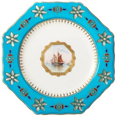 Antique Porcelain Minton Plate, Attributed to Sir Christopher Dresser, circa 1890