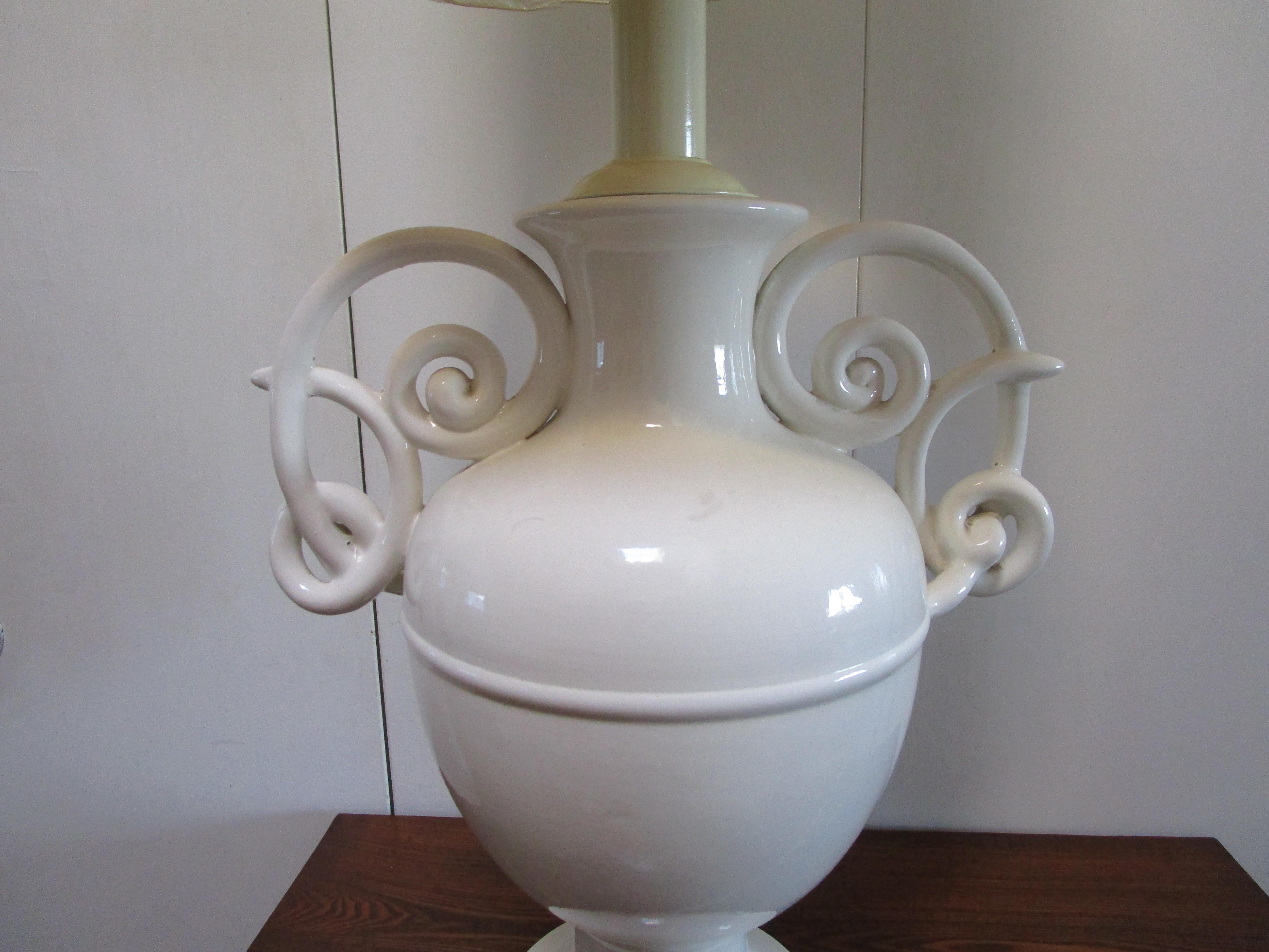 Porcelain Monumental Vasiform Blanc De Chine 1920s Art Nouveau Lamp 3