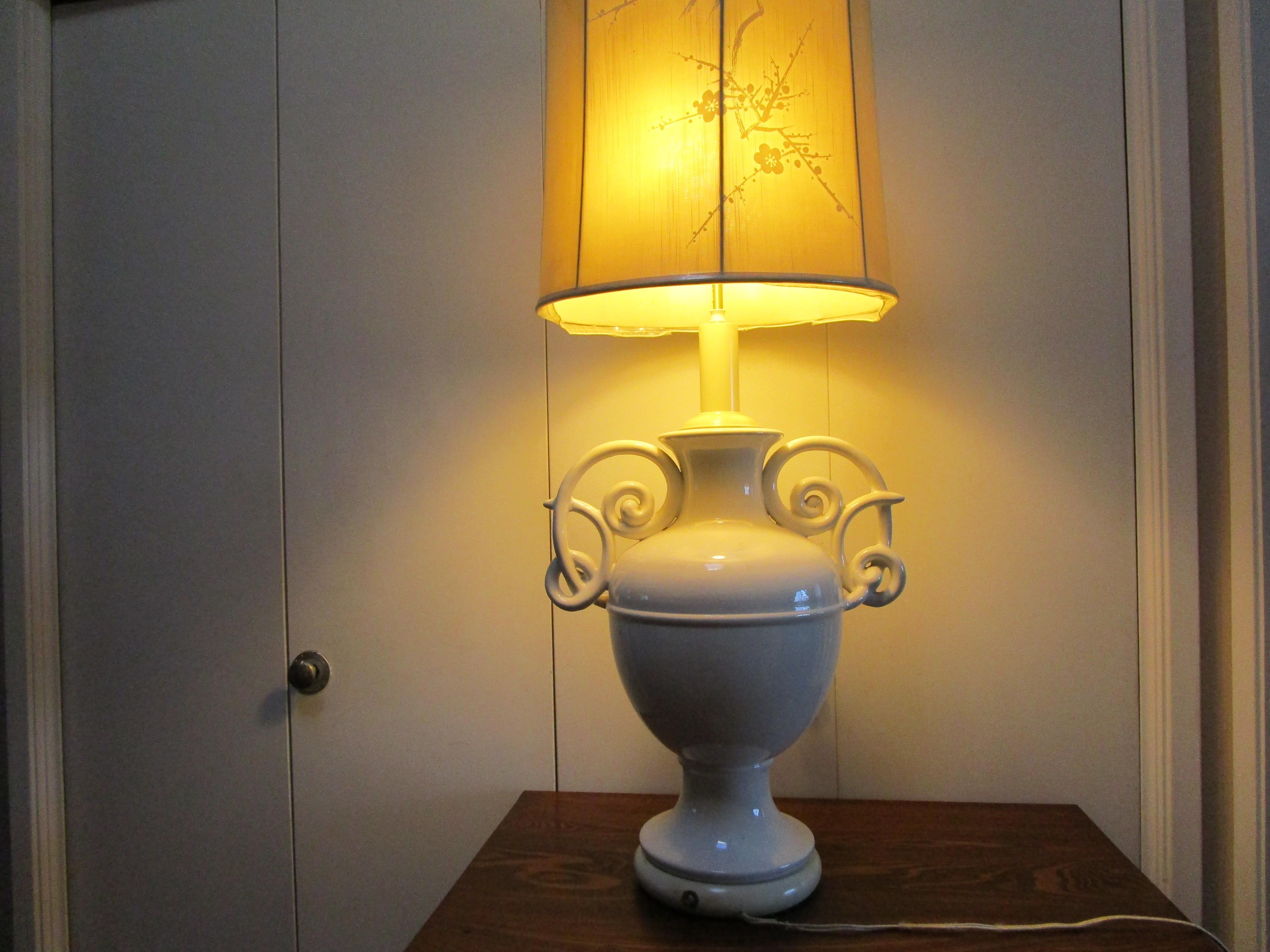 Porcelain Monumental Vasiform Blanc De Chine 1920s Art Nouveau Lamp 4