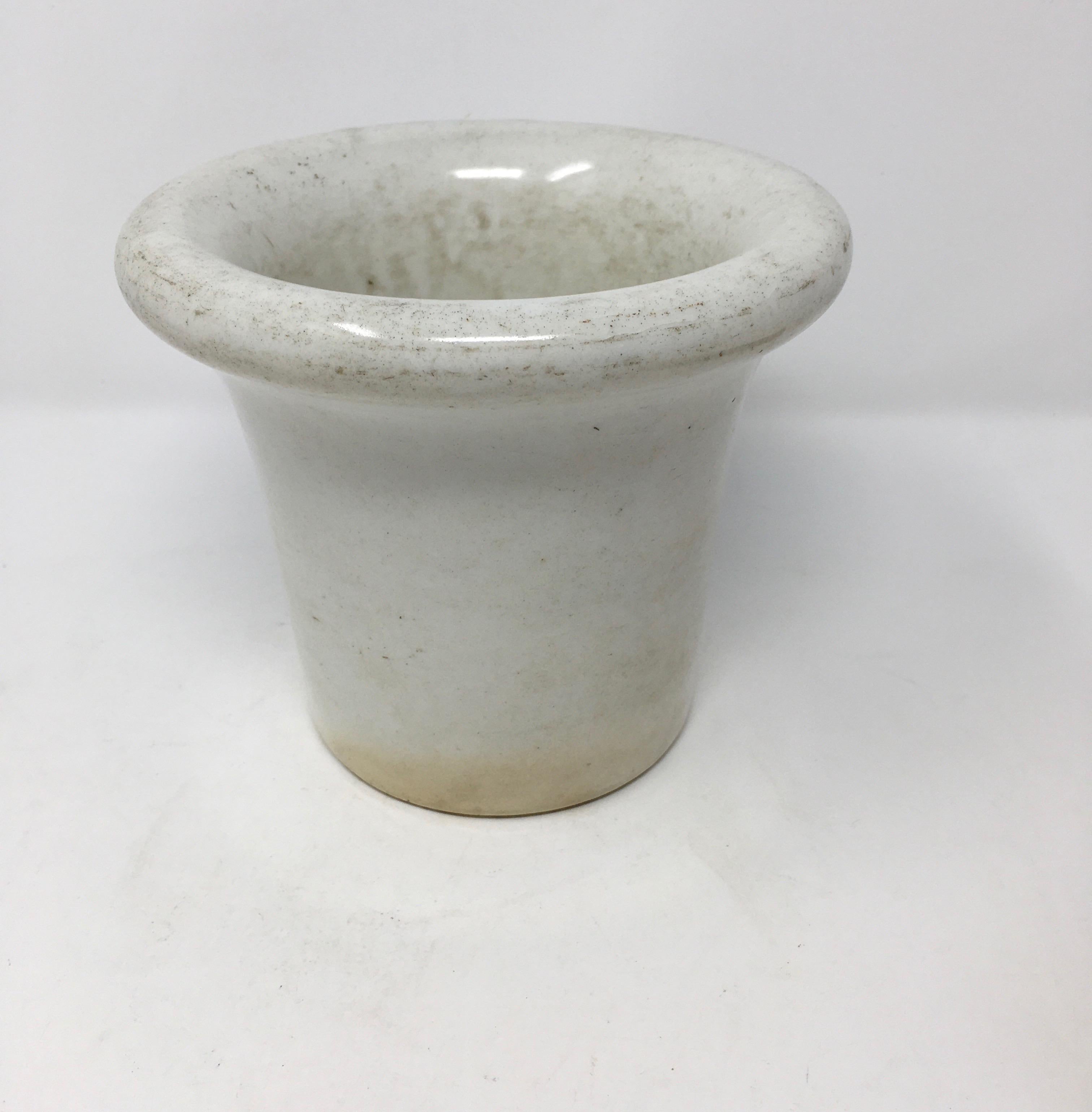 20th Century Porcelain Mortar and Pestle from France