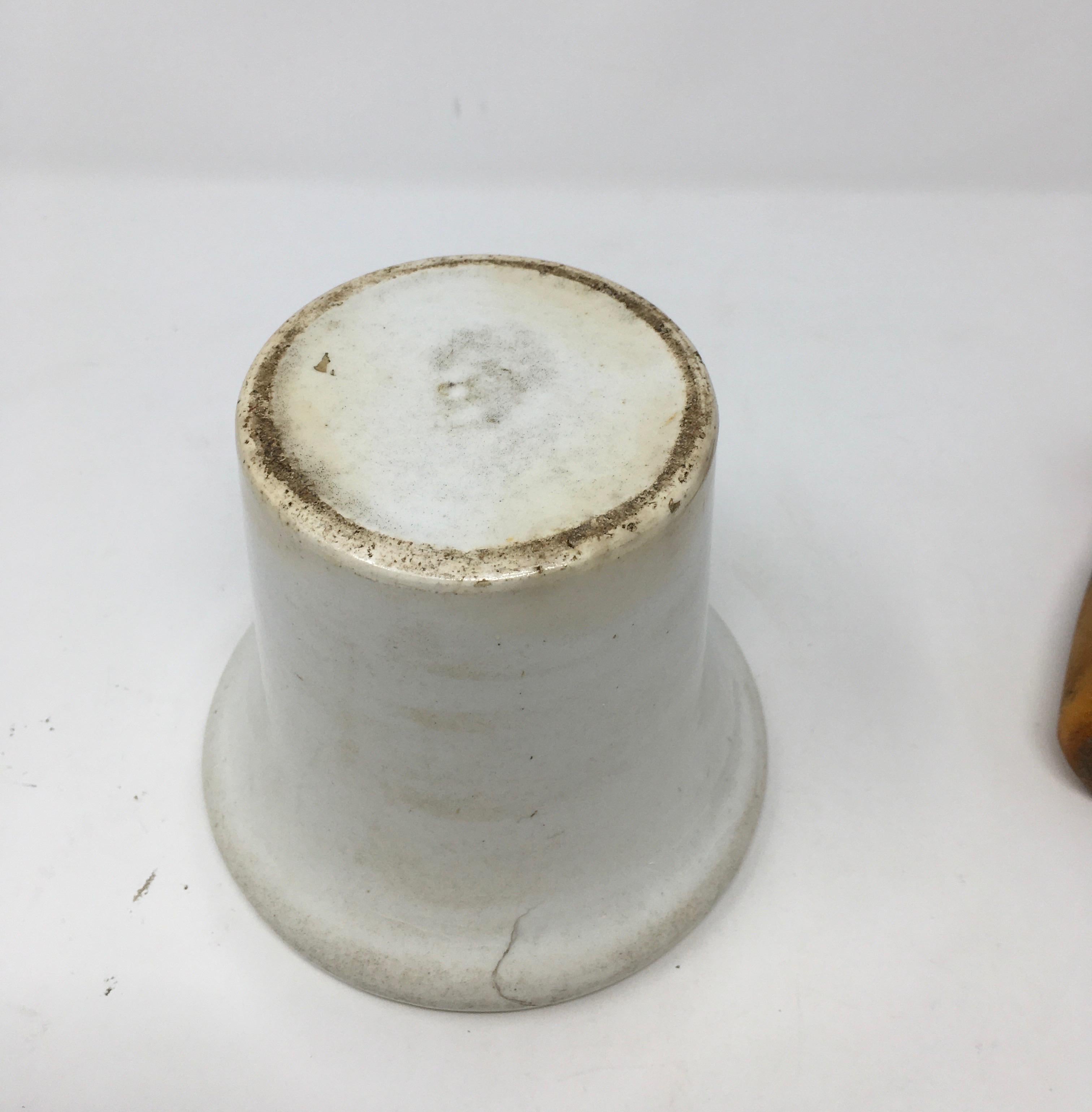 Porcelain Mortar and Pestle from France 2