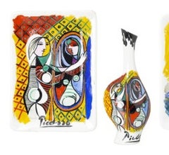 Porcelain - Mug vase and two small bowls - Picasso and Vincent