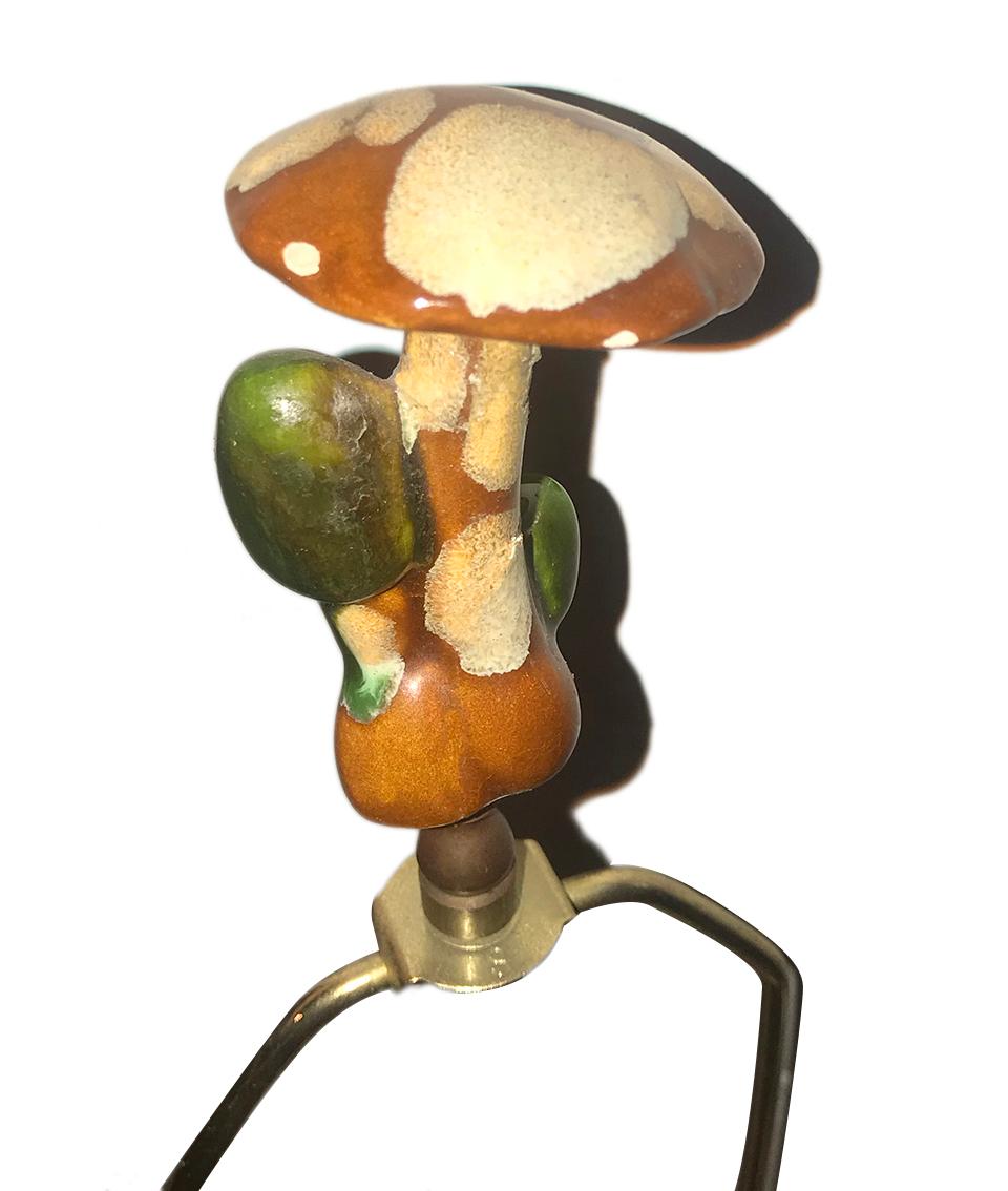 Italian Porcelain Mushroom-Shaped Table Lamp For Sale