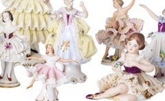 Porcelain - Nine Ballerinas - Dresden - 19th Century