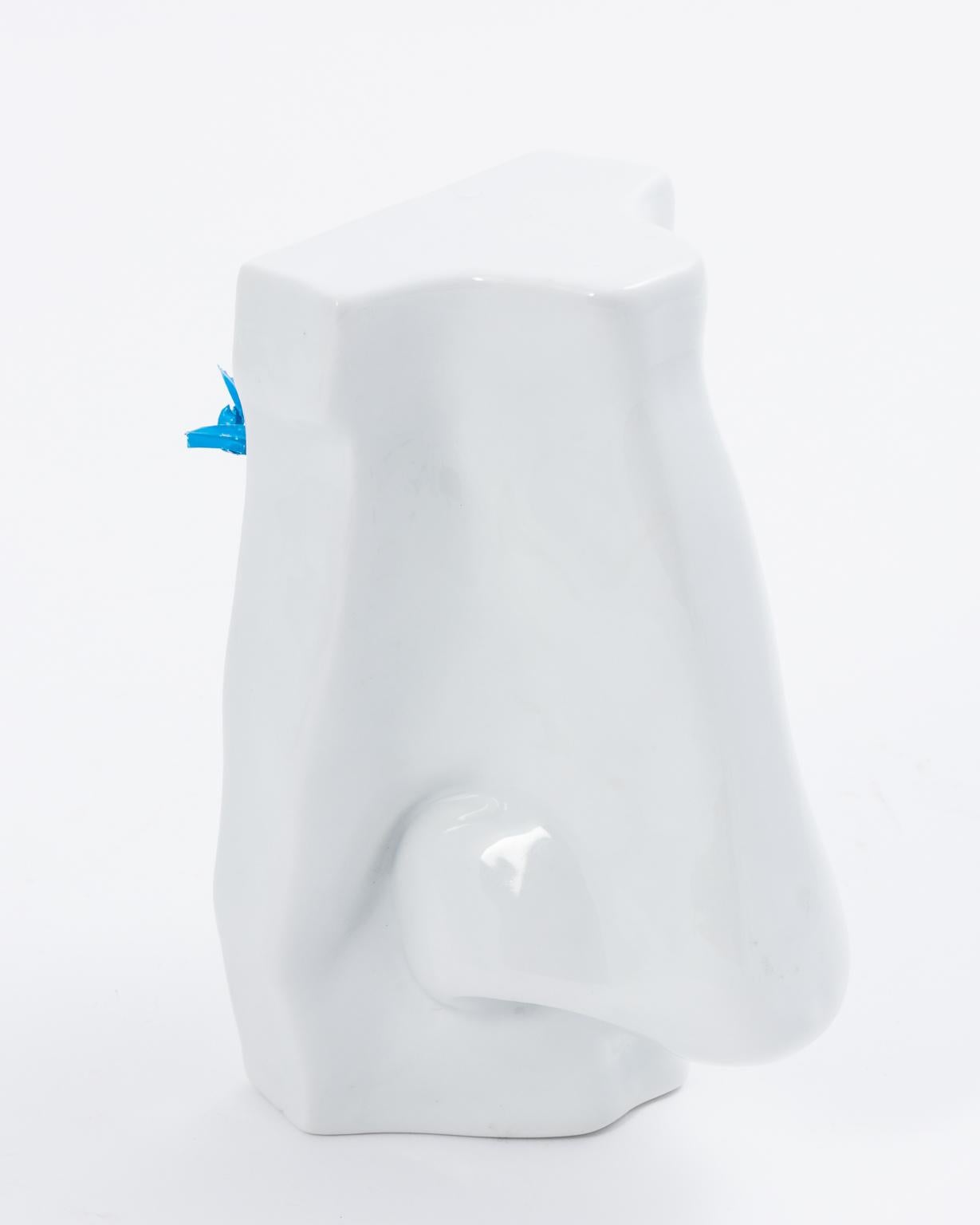 Wandskulptur Nase und Mund aus Porzellan von Fabienne Jouvin (Moderne der Mitte des Jahrhunderts)