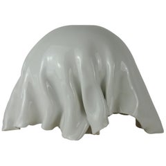 Porcelain Object with White Glossy Glaze