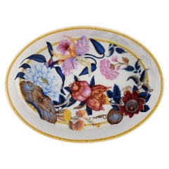 Porcelaine de Paris. "Tropical Aurore". Grand plat en porcelaine, années 1980