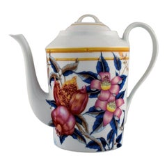 Vintage Porcelain of Paris, "Tropical Aurore", Porcelain Coffee Pot, 1980s