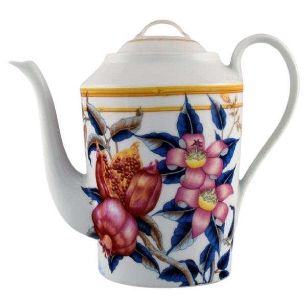 Porcelain of Paris, "Tropical Aurore", Porcelain Coffee Pot, 1980s