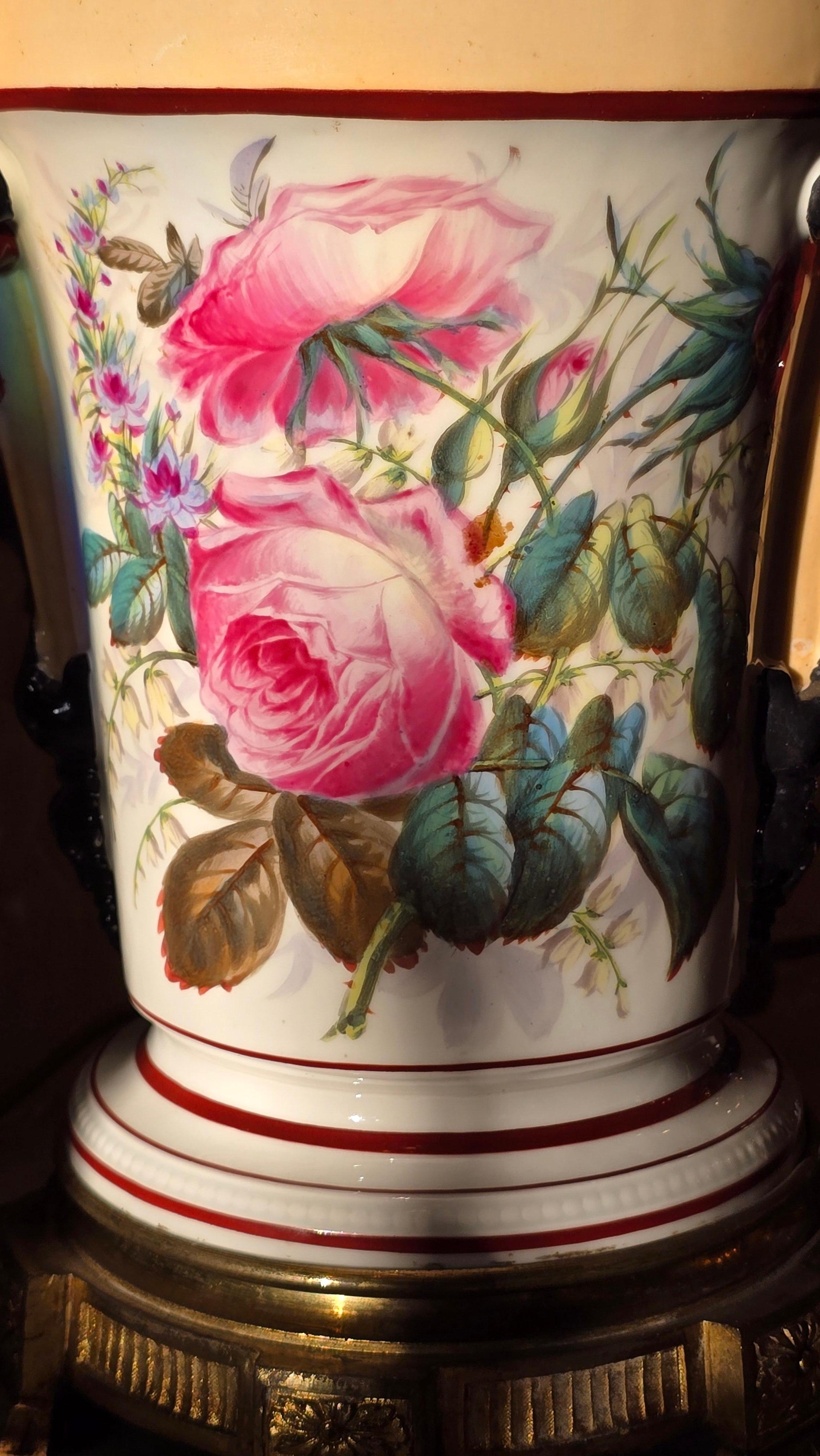 Lampes à huile en porcelaine transformées en lampes de table avec masques de Bacchus, vers 1870 en vente 9