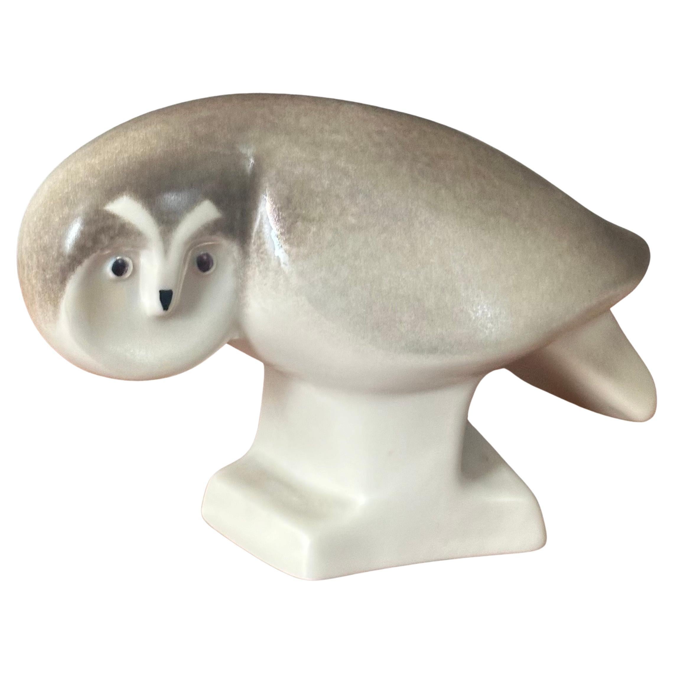 Porcelain Owl Sculpture by Lillemor Mannerheim for Arabia of Finland For Sale