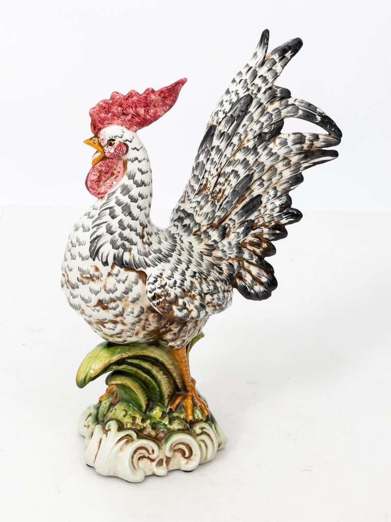 Porcelain Painted Rooster at 1stDibs