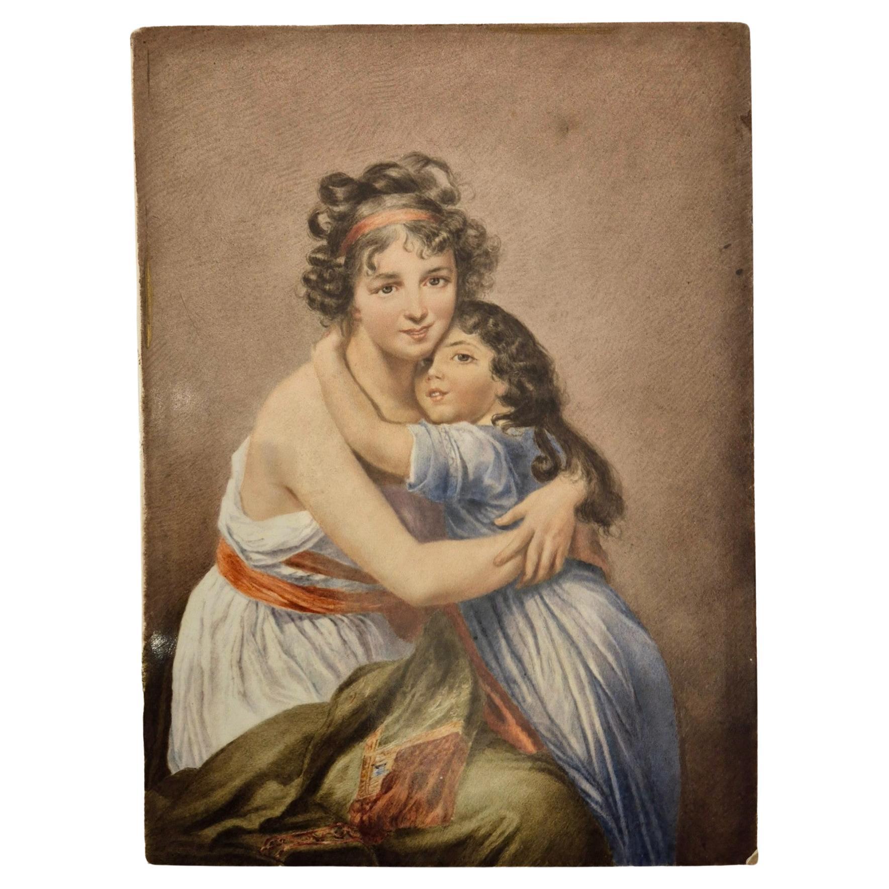 Porzellanbild von Madame Vigée Le Brun und ihrer Tochter, 19. Jahrhundert