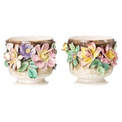 Porcelain - Pair of Art Nouveau pots - 19th century