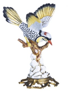 Porcelain - Pair of birds on a tree trunk - Sevres - 19th century