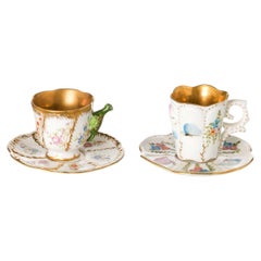 Porcelain - Pair of cups and saucers
