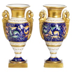Porcelain - Pair of Empire style vases - 19th century