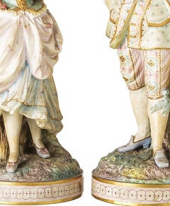 Porcelain - Pair of gallant figures - 19th century