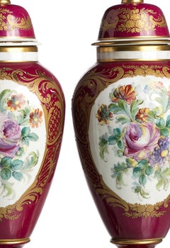 Porcelain - Pair of pots with lids - Limoges