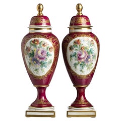 Porcelain - Pair of pots with lids - Limoges
