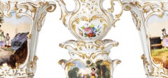 Porcelain - Pair of vases and lamp - 19th century