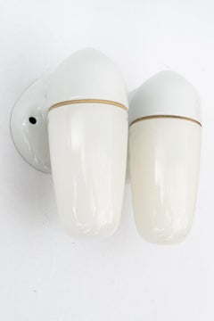 Porcelain Pair of Wall Lights by Wilhelm Wagenfeld for Lindner, 1940s, Germany