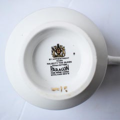 Porcelain Paragon Tea Cup with Gold and Blue and Hidden Rose for Her Majesty