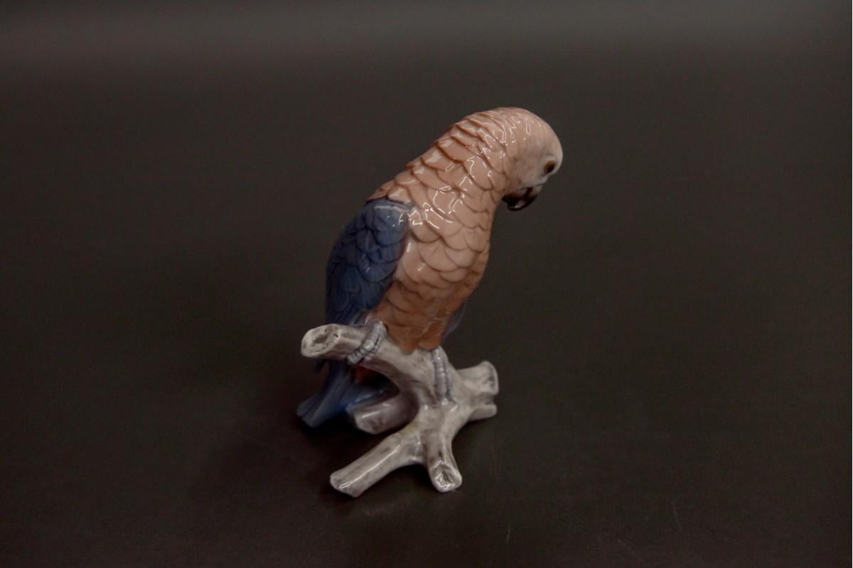 Danish Porcelain Parrot Figurine, Bing & Grøndahl, No. 2019