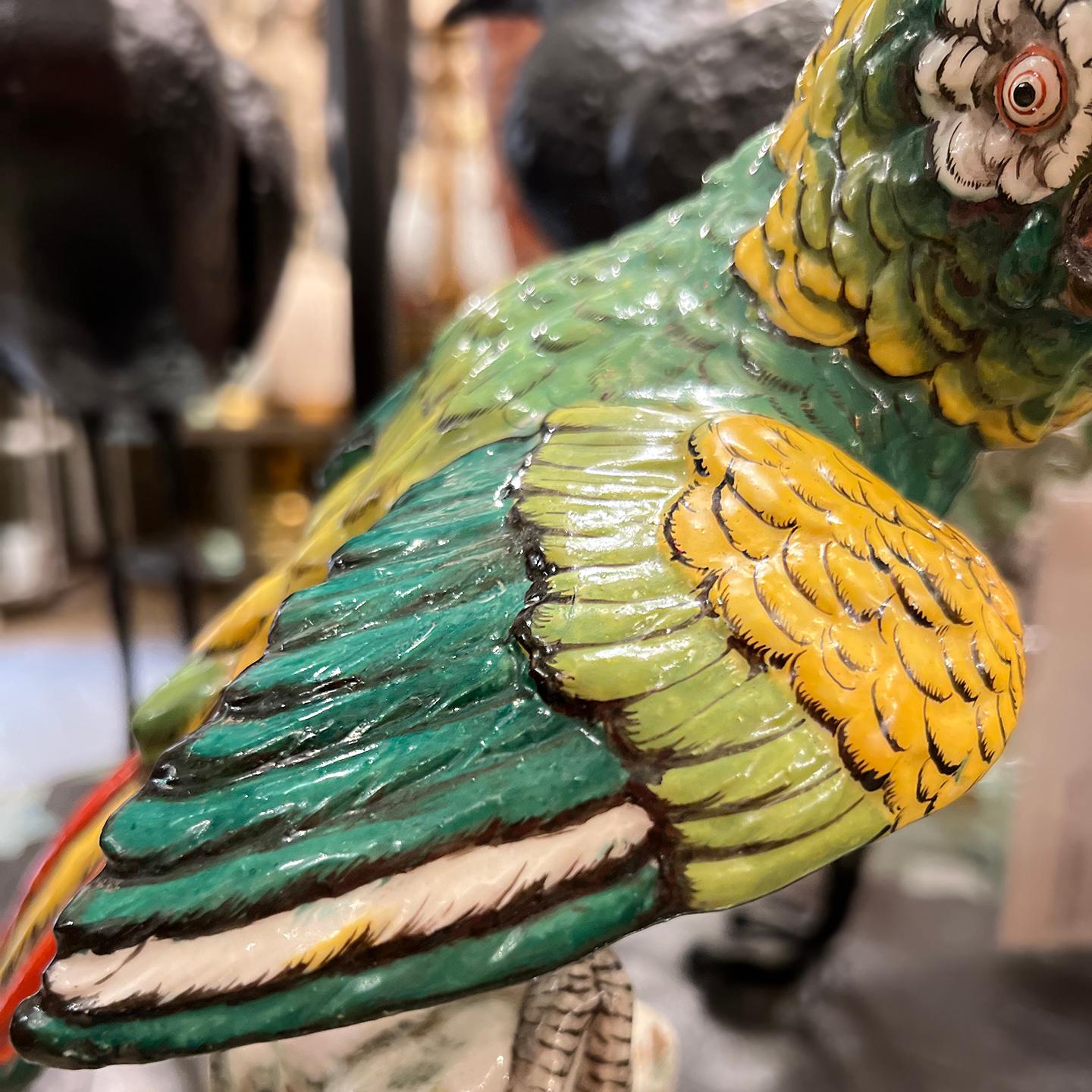 German Porcelain Parrot Figurine For Sale