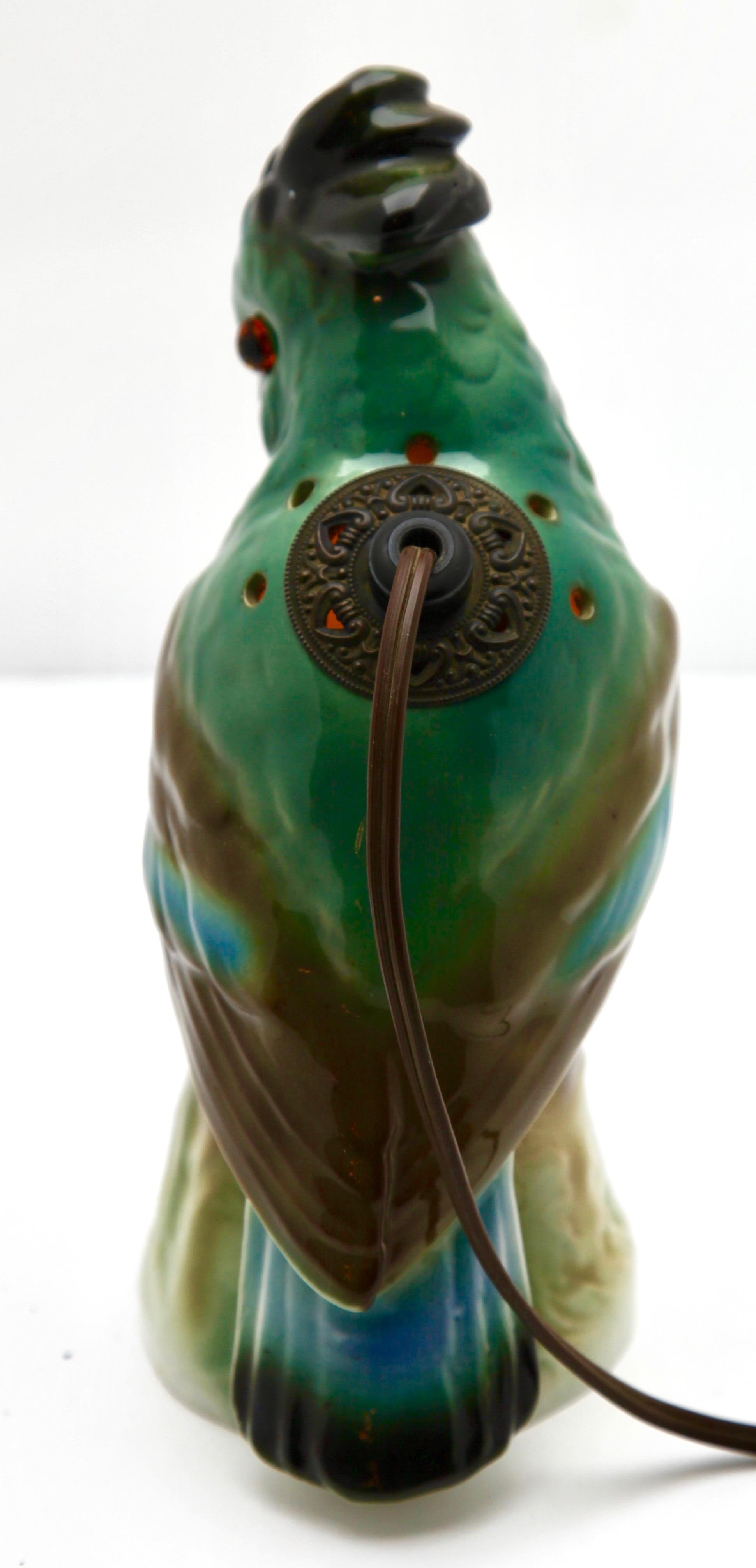 Mid-Century Modern Porcelain Parrot Figurine, Perfume or Bedside Lamp, 'Germany, 1930s'