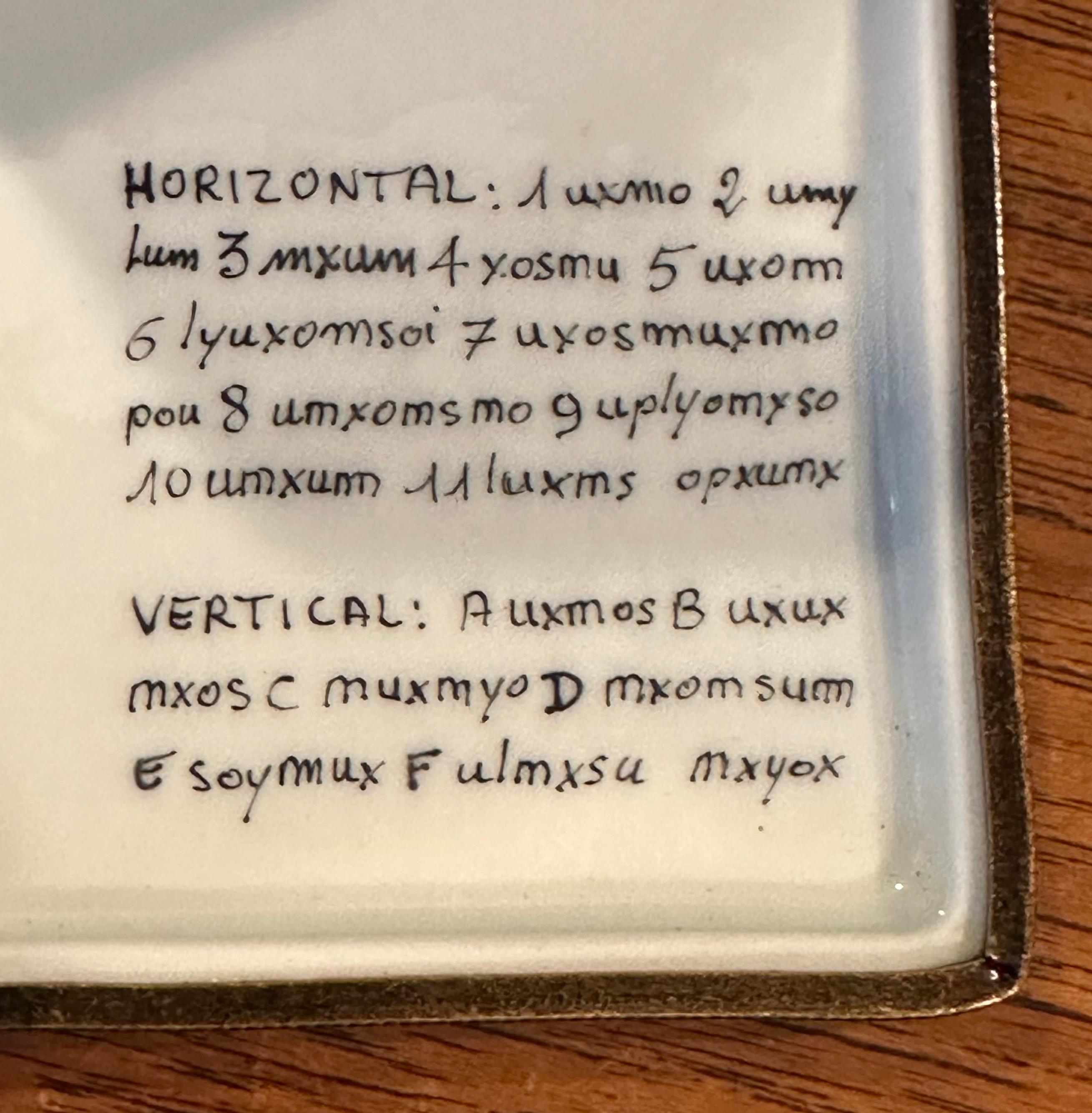 Caja de baratijas de porcelana Peint a la Main Vintage Crucigrama de Limoges 4