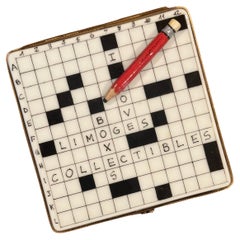 Boîte à croix puzzle Peint a la Main vintage de Limoges